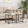 Image de vidaXL Table basse avec dessus en verre noir 78,5x40x40 cm acier