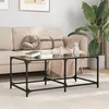 Image de vidaXL Table basse avec dessus en verre noir 98,5x50x40 cm acier845979