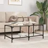 Image de vidaXL Table basse avec dessus en verre transparent 98,5x50x40cm acier845980