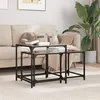 Image de vidaXL Tables basses gigognes 2 pcs dessus en verre noir acier845985