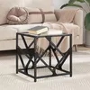Image de vidaXL Table basse avec dessus en verre transparent 40x40x41 cm acier845990