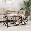 Image de vidaXL Table basse avec dessus en verre transparent 98,5x50x41cm acier