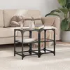 Image de vidaXL Tables basses avec dessus en verre noir 2 pcs 30x30x45 cm acier846001