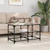 Image de vidaXL Table basse avec dessus en verre transparent 78,5x40x45cm acier846010