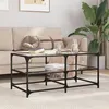 Image de vidaXL Table basse avec dessus en verre transparent 98,5x50x45cm acier846012
