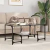 Image de vidaXL Table basse avec dessus en verre noir 98,5x50x45 cm acier846015
