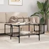 Image de vidaXL Table basse avec dessus en verre transparent 98,5x50x45cm acier846042
