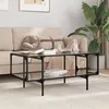 Image de vidaXL Table basse avec dessus en verre noir 98,5x50x45 cm acier