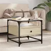 Image de vidaXL Table basse et dessus en verre chêne sonoma 50x50x45 cm acier846050