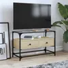 Image de vidaXL Meuble TV avec dessus en verre chÃªne sonoma bois d'ingÃ©nierie
