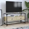 Image de vidaXL Meuble TV avec dessus en verre chêne sonoma bois d'ingénierie846065