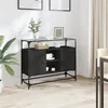 Image de vidaXL Buffet avec dessus en verre noir 98x35x81 cm bois d'ingénierie846069