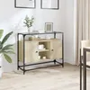 Image de vidaXL Buffet avec dessus en verre chÃªne sonoma bois d'ingÃ©nierie
