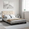 Image de vidaXL Cadre de lit avec tête de lit gris 140x200 cm bois pin massif