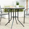 Image de vidaXL Vidaxl Table De Patio Ronde Anthracite Acier Enduit De Poudre
