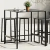 Image de vidaXL Table de bar noir 100x100x110 cm acier enduit de poudre4009269
