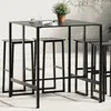 Image de vidaXL Vidaxl Table De Bar Noir 100x100x110 Cm Acier Enduit De Poudre