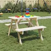 Image de vidaXL Table de pique-nique pour 4 enfants avec trou de parasol sapin4008983