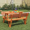 Image de Vidaxl Table De Pique-Nique Pour 4 Enfants Avec Trou De Parasol Sapin