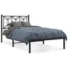 Image de vidaXL Cadre de lit mÃ©tal sans matelas avec tÃªte de lit noir 107x203cm