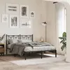 Image de vidaXL Cadre de lit métal avec tête de lit noir 135x190 cm