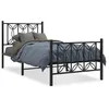Image de vidaXL Cadre de lit mÃ©tal sans matelas avec pied de lit noir 75x190 cm