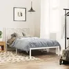 Image de vidaXL Cadre de lit métal avec tête de lit blanc 107x203 cm