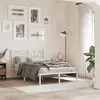 Image de vidaXL Cadre de lit métal sans matelas et tête de lit blanc 120x190 cm