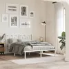 Image de vidaXL Cadre de lit métal sans matelas et tête de lit blanc 135x190 cm
