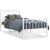 Image de vidaXL Cadre de lit mÃ©tal sans matelas avec pied de lit blanc 75x190cm