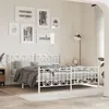 Image de vidaXL Cadre de lit métal avec tête de lit/pied de lit blanc 183x213cm