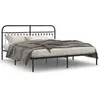 Image de vidaXL Cadre de lit métal sans matelas avec tête de lit noir 183x213cm