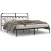 Image de vidaXL Cadre de lit mÃ©tal sans matelas avec tÃªte de lit noir 183x213cm