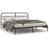 Image de vidaXL Cadre de lit mÃ©tal sans matelas avec tÃªte de lit noir 193x203cm