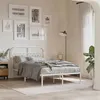 Image de vidaXL Cadre de lit métal avec tête de lit blanc 120x190 cm