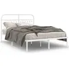 Image de vidaXL Cadre de lit mÃ©tal sans matelas et tÃªte de lit blanc 135x190 cm