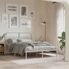 Image de vidaXL Cadre de lit métal avec tête de lit blanc 140x190 cm