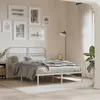 Image de vidaXL Cadre de lit métal avec tête de lit blanc 140x200 cm