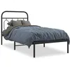 Image de vidaXL Vidaxl Cadre De Lit Métal Avec Tête De Lit Noir 90x190 Cm