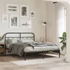 Image de vidaXL Cadre de lit métal avec tête de lit noir 135x190 cm