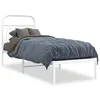 Image de vidaXL Cadre de lit mÃ©tal sans matelas avec tÃªte de lit blanc 75x190cm
