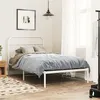 Image de vidaXL Cadre de lit métal avec tête de lit blanc 107x203 cm
