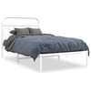 Image de vidaXL Cadre de lit mÃ©tal sans matelas et tÃªte de lit blanc 107x203 cm