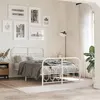 Image de vidaXL Cadre de lit métal avec tête de lit/pied de lit blanc 120x190cm