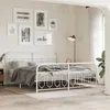 Image de vidaXL Cadre de lit métal avec tête de lit/pied de lit blanc 183x213cm