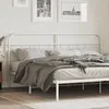 Image de vidaXL Vidaxl Tête De Lit Métal Blanc 200 Cm