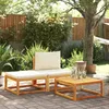 Image de Vidaxl Salon De Jardin Avec Coussins 3 Pcs Bois Massif D'acacia