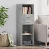 Image de vidaXL Buffet haut gris bÃ©ton 40x42,5x124 cm bois d'ingÃ©nierie
