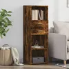 Image de Vidaxl Buffet Haut ChÃªne FumÃ© 40x42,5x124 Cm Bois D'ingÃ©nierie