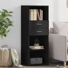 Image de vidaXL Buffet haut noir 45x42,5x124 cm bois d'ingénierie846167
